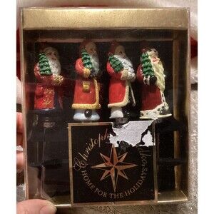 Christopher Radko Hand Painted “Home For The Holidays” Santa Cheese Pate Knives